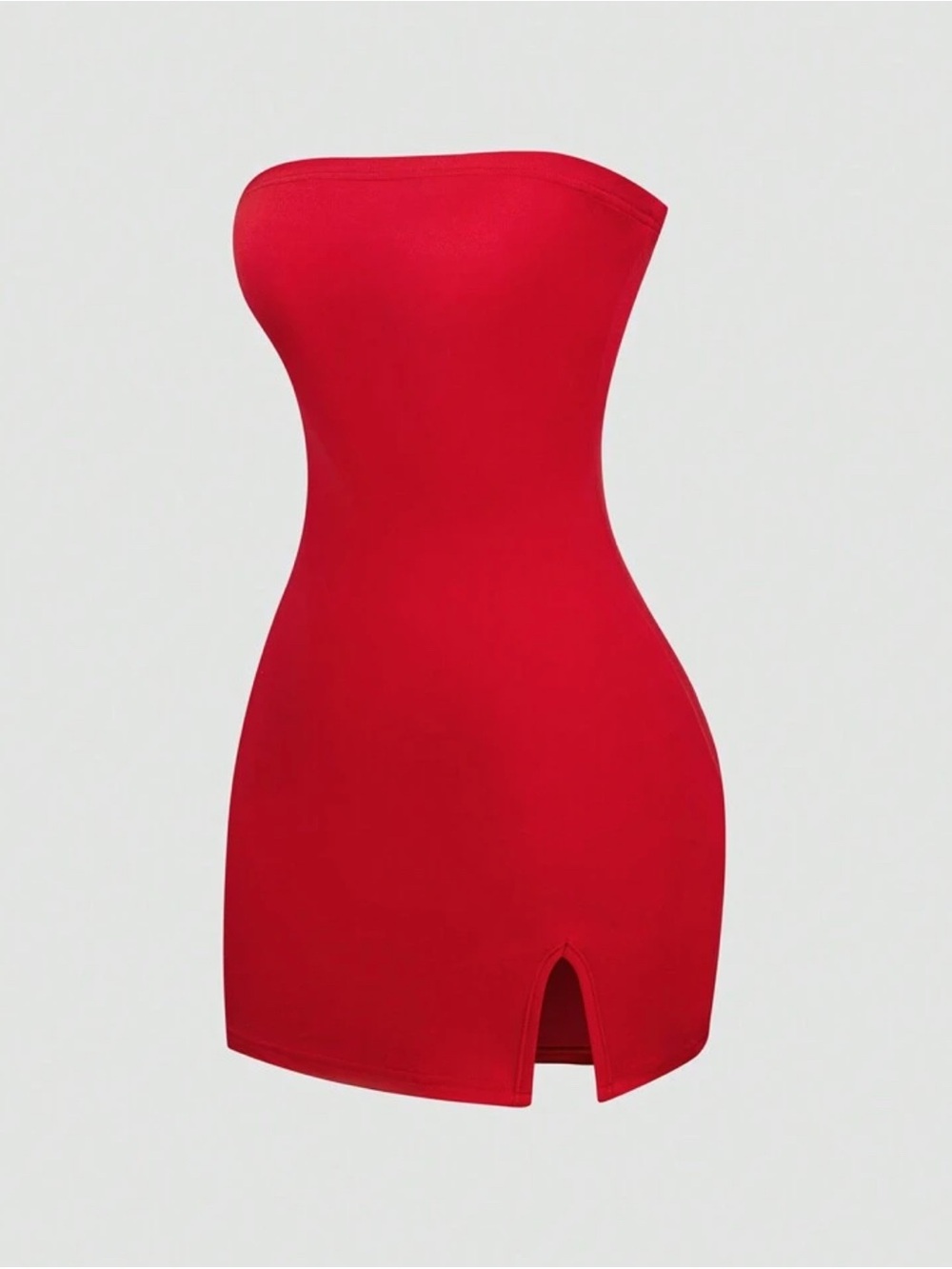 Strapless Red Bodycon Mini Dress
